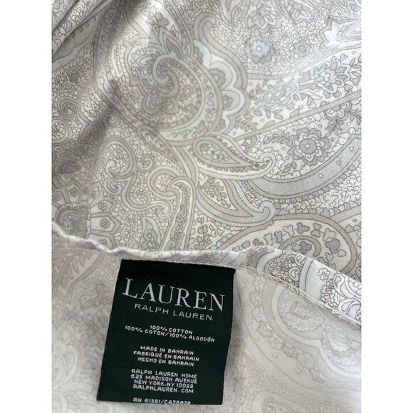 RALPH LAUREN Queen Flat Sheet Coral Beach 100% Cotton Paisley Taupe PRISTINE - Picture 9 of 16